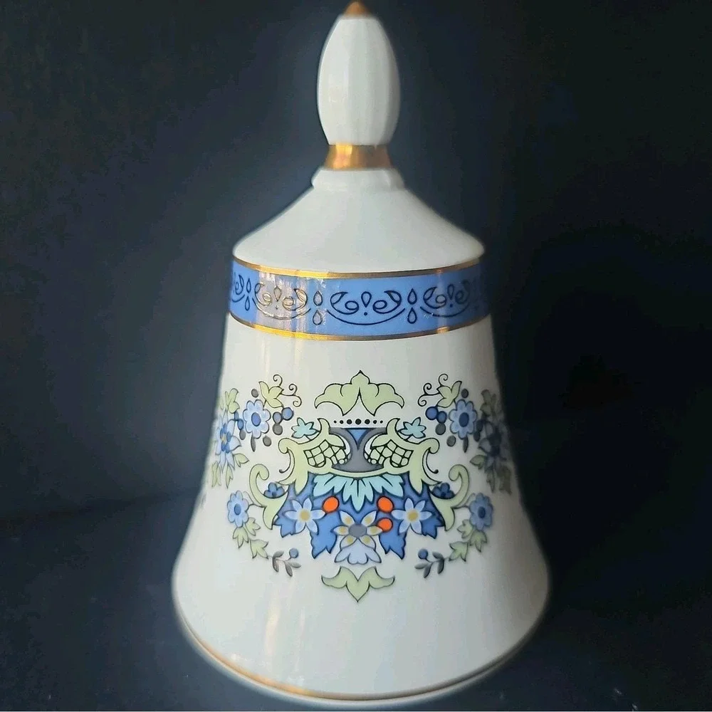Trio of Danbury Mint Bone China Floral Bells Retired - Made in England - EUC -R5